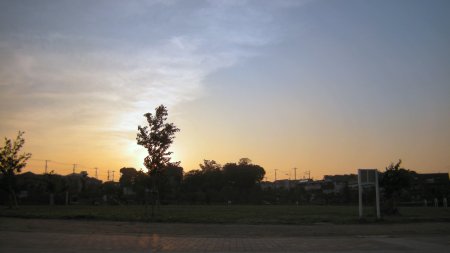 坪井近隣公園の夕日